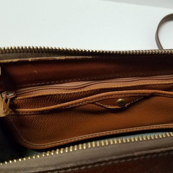 Dooney & Bourke Black & Burnt Cedar Leather Satchel - Vintage - Picture 11 of 16